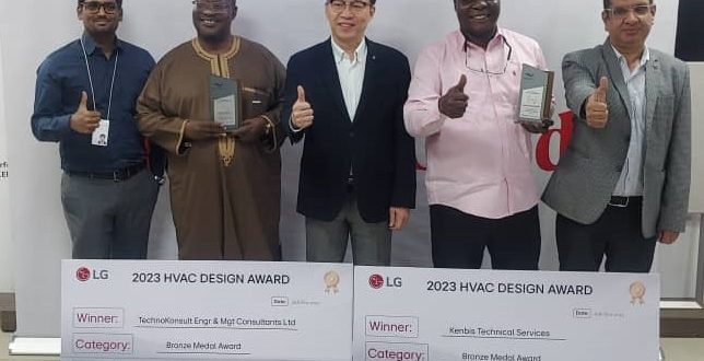 HVAC Consultants Receives Multi-Million Naira Worth of Products from LG Electronics, Wins Bronze Award